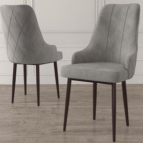 Canisa Eta Serisi 80x132 Açılabilir Mdf Beyaz Ceviz Ayak Masa Takımı ve 4 Adet Gri Sandalye