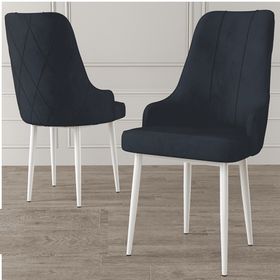 Canisa Eta Serisi 80x132 Açılabilir Mdf Beyaz Masa Takımı ve 6 Adet Antrasit Sandalye