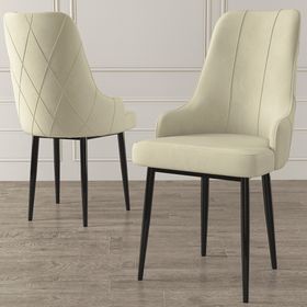 Canisa Eta Serisi 80x132 Açılabilir Mdf Siyah Mermer Desen Masa Takımı ve 4 Adet Krem Sandalye