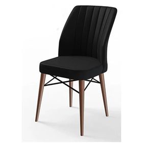Canisa Eva Serisi 80x132 Açılabilir MDF Barok Ahşap Desen Mutfak Masası ve 4 Siyah 1 Zebra Desen Bench