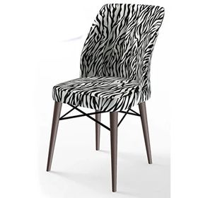 Canisa Eva Serisi 80x132 Açılabilir MDF Barok Ahşap Desen Mutfak Masası ve 4 Zebra Desen 1 Zebra Desen Bench