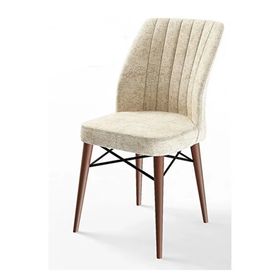 Canisa Eva Serisi 80x132 Açılabilir MDF Barok Ahşap Desen Mutfak Masası ve Krem 4 Sandalye