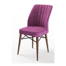 Canisa Eva Serisi 80x132 Açılabilir MDF Barok Ahşap Desen Mutfak Masası ve Mor 4 Sandalye