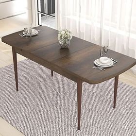 Canisa Eva Serisi 80x132 Açılabilir MDF Barok Ahşap Desen Mutfak Masası ve Pembe 6 Sandalye