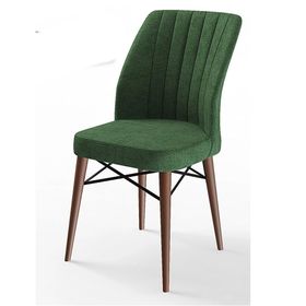 Canisa Eva Serisi 80x132 Açılabilir MDF Barok Ahşap Desen Mutfak Masası ve Su Yeşili 4 Sandalye