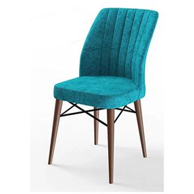 Canisa Eva Serisi 80x132 Açılabilir MDF Barok Ahşap Desen Mutfak Masası ve Turkuaz 4 Sandalye 1 Bench
