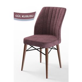 Canisa Flex Serisi Üst Kalite Gürgen Ceviz Ahşap Ayak Gül Kurusu Mutfak Sandalyesi