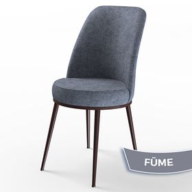 Canisa Han Serisi 70x114 Açılabilir Mdf Barok Ahşap Desen Masa Takımı ve 6 Adet Füme Sandalye