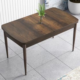 Canisa Han Serisi 70x114 Açılabilir Mdf Barok Ahşap Desen Masa Takımı ve 6 Adet Krem Sandalye