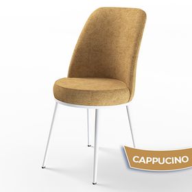 Canisa Han Serisi 70x114 Açılabilir Mdf Beyaz Masa Takımı ve 4 Adet Cappucino Sandalye