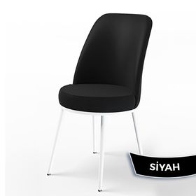 Canisa Han Serisi 70x114 Açılabilir Mdf Beyaz Masa Takımı ve 4 Adet Siyah Sandalye