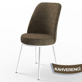 Canisa Han Serisi 70x114 Açılabilir Mdf Beyaz Masa Takımı ve 6 Adet Kahverengi Sandalye