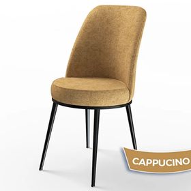 Canisa Han Serisi 70x114 Açılabilir Mdf Siyah Mermer Desen Masa Takımı ve 4 Adet Cappucino Sandalye