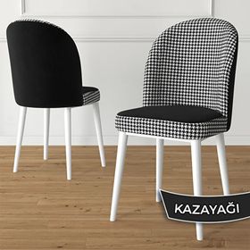 Canisa Jul Serisi 80x132 Açılabilir Beyaz Mutfak Masası Takımı ve 4 Adet Kazayağı Desen Sandalye