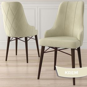 Canisa Kar Serisi 80x132 Açılabilir Mdf Beyaz Ceviz Ayak Masa Takımı ve 6 Adet Krem Sandaly