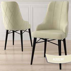 Canisa Kar Serisi 80x132 Açılabilir Mdf Siyah Mermer Desen Masa Takımı ve 4 Adet Krem Sandalye