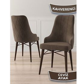 Canisa Lia Serisi 4 Sandalye Kahverengi 80x132 Açılabilir Barok Ahşap Desen Mutfak Masa Takımı