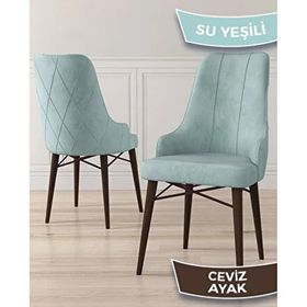 Canisa Lia Serisi 4 Sandalye Su Yeşili 80x132 Açılabilir Barok Ahşap Desen Mutfak Masa Takımı
