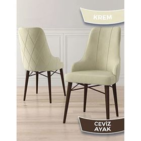 Canisa Lia Serisi 4 Sandalye ve 1 Bench Krem 80x132 Açılabilir Barok Ahşap Desen Mutfak Masa Takımı