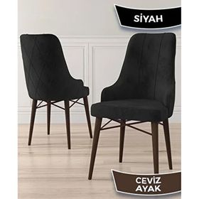 Canisa Lia Serisi 4 Sandalye ve 1 Bench Siyah 80x132 Açılabilir Barok Ahşap Desen Mutfak Masa Takımı