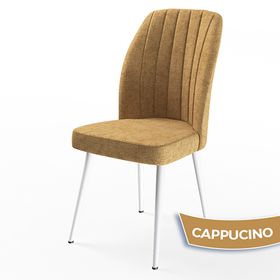 Canisa Mun Serisi 80x132 Açılabilir Mdf Beyaz Mermer Desen Masa Takımı ve Adet 6 Cappucino Sandalye