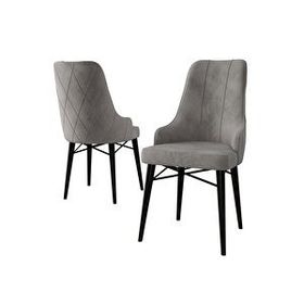 Canisa Neta Serisi 1.Sınıf Babyface Kumaş Siyah Gürgen Ayak Gri Mutfak Sandalyesi