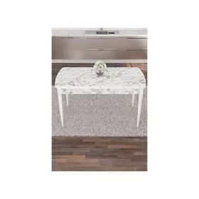 Canisa Taç Serisi Açılabilir 80x132 Beyaz Mermer Mutfak Masası