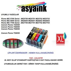Canon Asyaink PGi570 CLi571 Uyumlu 5 Renk Muadil Seti 5 Adet Kurtuş