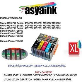 Canon Asyaink PGi570 CLi571 Uyumlu 5 Renk Muadil Seti 5 Adet Kurtuş