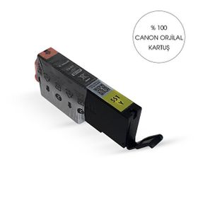 Canon CLI 551 Bitmeyen Kartuş Sistemine Uyumlu Delinmiş Şekilde Sarı Orijinal Kartuş