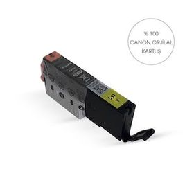 Canon CLI 551 Bitmeyen Kartuş Sistemine Uyumlu Delinmiş Şekilde Sarı Orijinal Kartuş