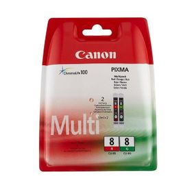 Canon CLI-8 R/G Kırmızı Yeşil Multipack Orjinal Mürekkep Kartuş