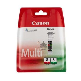 Canon CLI-8 R/G Kırmızı Yeşil Multipack Orjinal Mürekkep Kartuş
