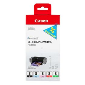 Canon CLI-8BK-CLI-8PC-CLI-8PM-CLI-8R-CLI-8G Kartuş Avantaj Paketi