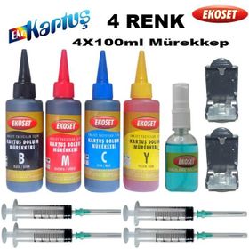 Canon E414 4x100 ml Ekokartuş Dolum Seti Kurtuş