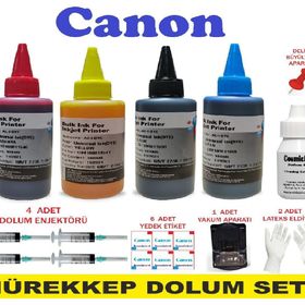 Canon E414 4x100 ml Ekokartuş Dolum Seti Kurtuş