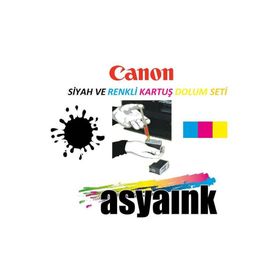 Canon E414 Uyumlu Renkli ve Siyah Kartuş Dolum Seti