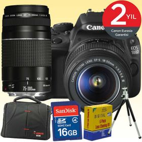 Canon EOS 100D 18-55mm + 75-300mm Lens DSLR Fotoğraf Makinesi
