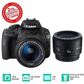 Canon EOS 100D 18-55mm STM + 50mm STM Lens DSLR Fotoğraf Makinesi