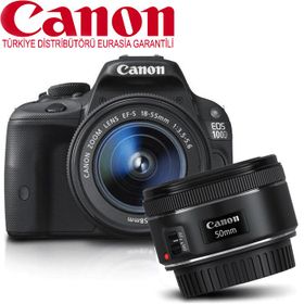Canon EOS 1100D 18-55mm + 50mm Lens DSLR Fotoğraf Makinesi