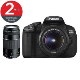 Canon EOS 650D 18-55mm + 75-300mm Lens DSLR Fotoğraf Makinesi