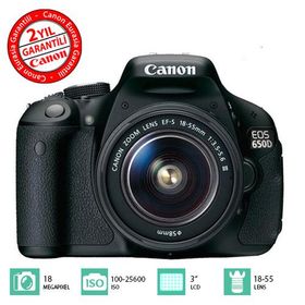Canon EOS 650D 18-55mm IS Lens Siyah DSLR Fotoğraf Makinesi