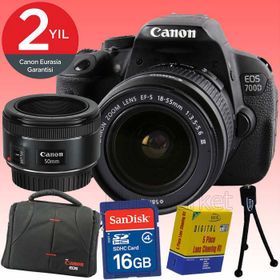 Canon EOS 700D 18-55 STM + 50mm Lens DSLR Fotoğraf Makinesi