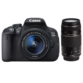 Canon EOS 700D 18-55mm IS STM + 75-300mm DC III Lens DSLR Fotoğraf Makinesi