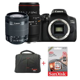 Canon EOS 750D 18-55 - Sigma 70-300mm DSLR Fotoğraf Makinesi