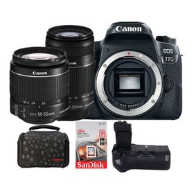 Canon EOS 77D 18-55mm - 55-250mm DSLR Fotoğraf Makinesi