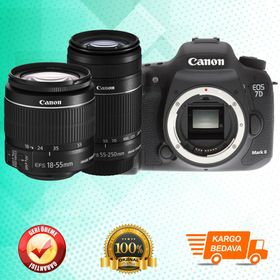 Canon EOS 7D Mark II 18-55mm + 55-250mm Lens DSLR Fotoğraf Makinesi