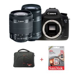 Canon EOS 7D Mark II 18-55mm + 55-250mm Lens DSLR Fotoğraf Makinesi