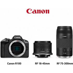 Canon EOS R100 + 18-45mm + 75-300mm Lens Aynasız Fotoğraf Makinesi