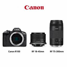 Canon EOS R100 + 18-45mm + 75-300mm Lens Aynasız Fotoğraf Makinesi